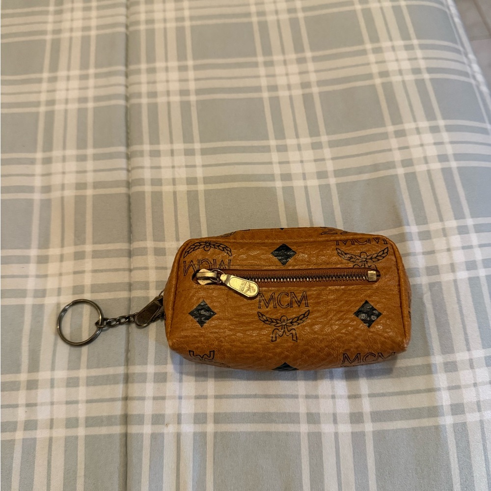MCM Tan Monogram Key Holder